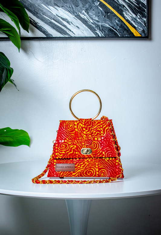 Mama Afrika Ankara Sculpted Clutch