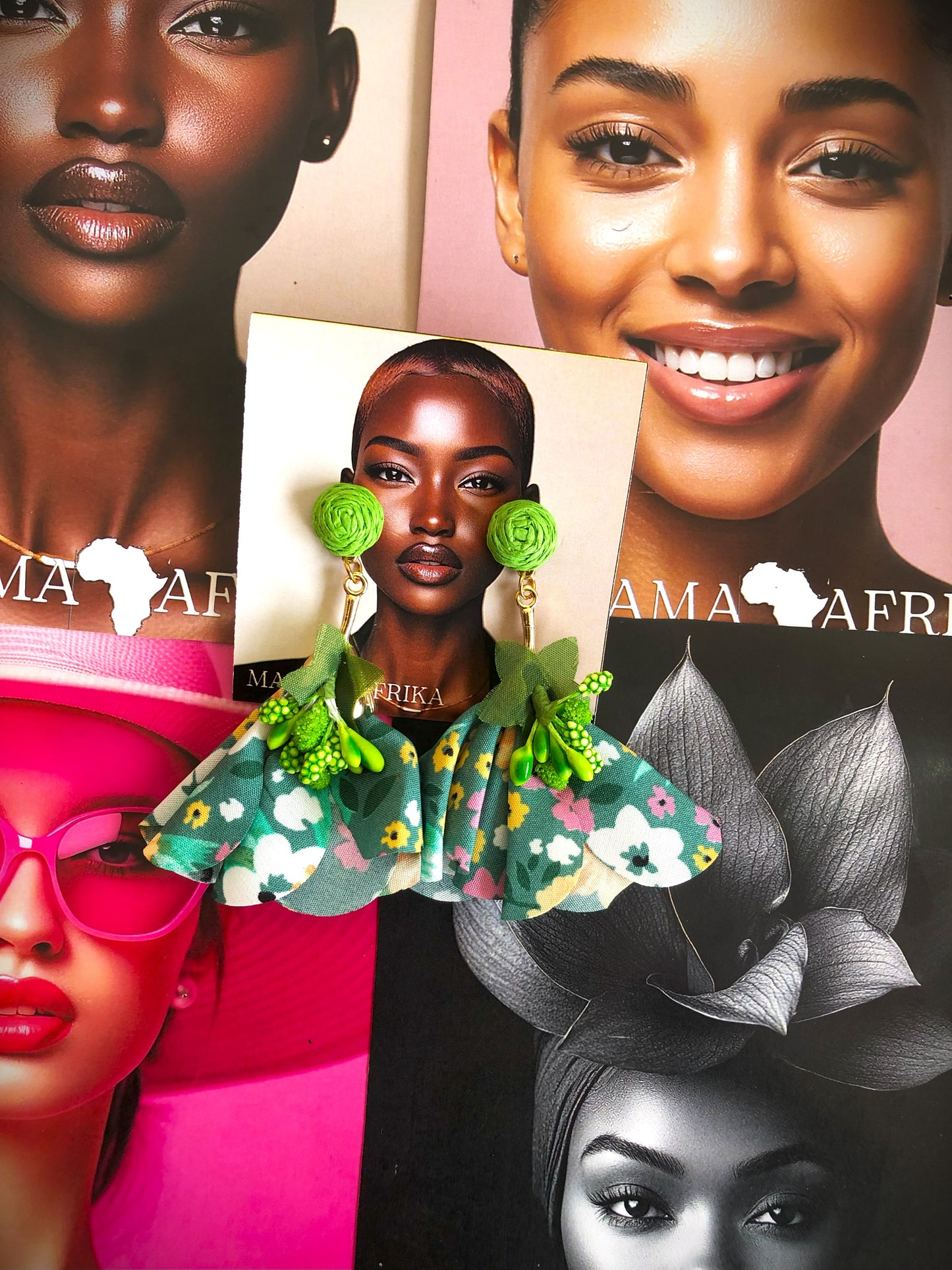 Floral Rosette Drop Earrings