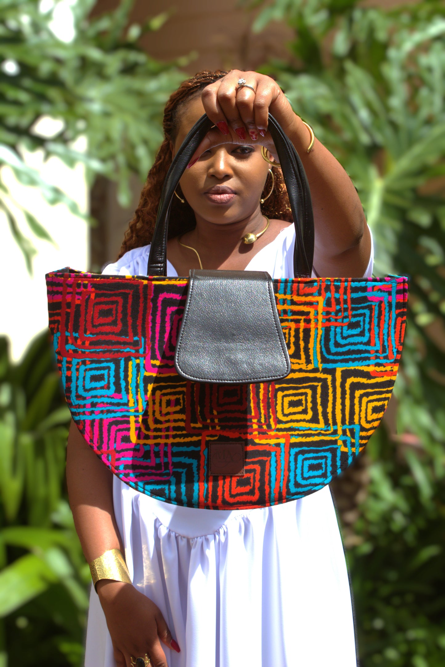 Prism Crescent Ankara Bag