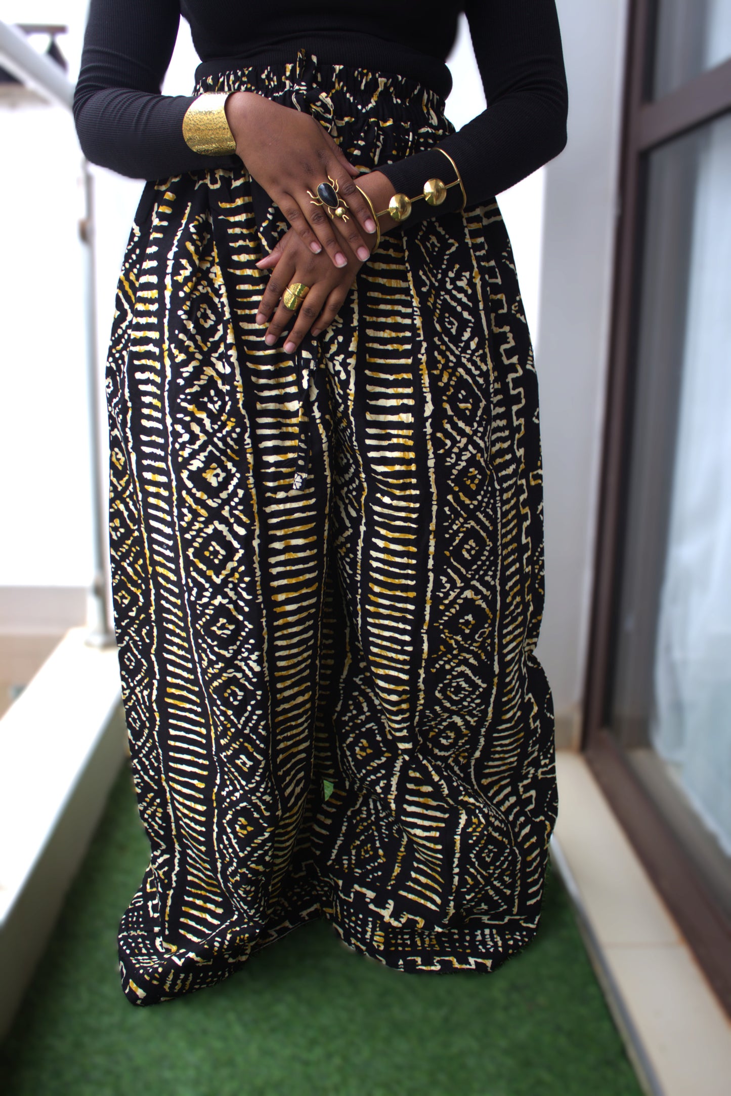 Onyx & Gold Bogolan Two-Piece Set