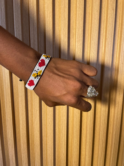 Heart & Flower Beaded Bracelet