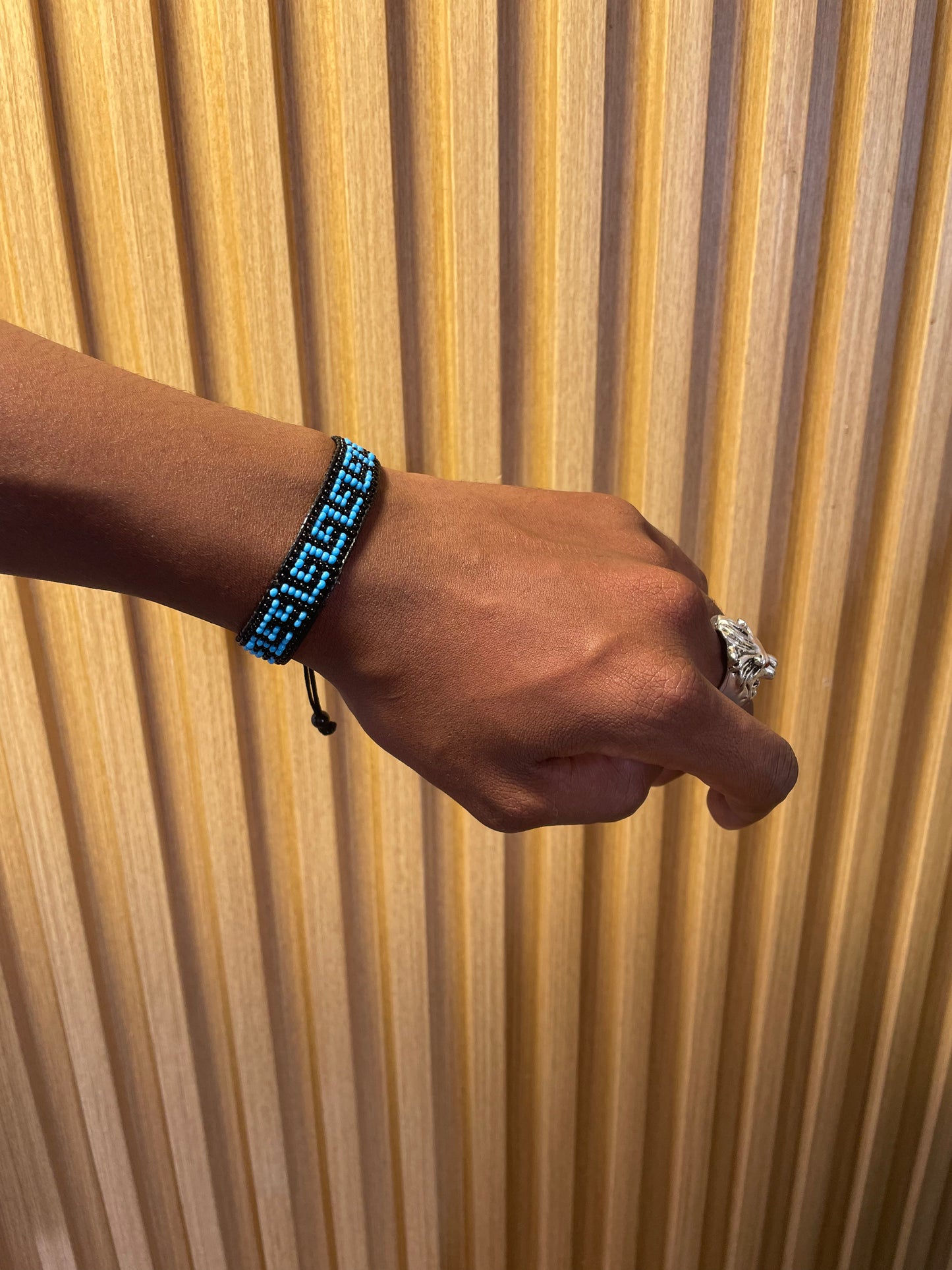 Loom-beaded bracelet