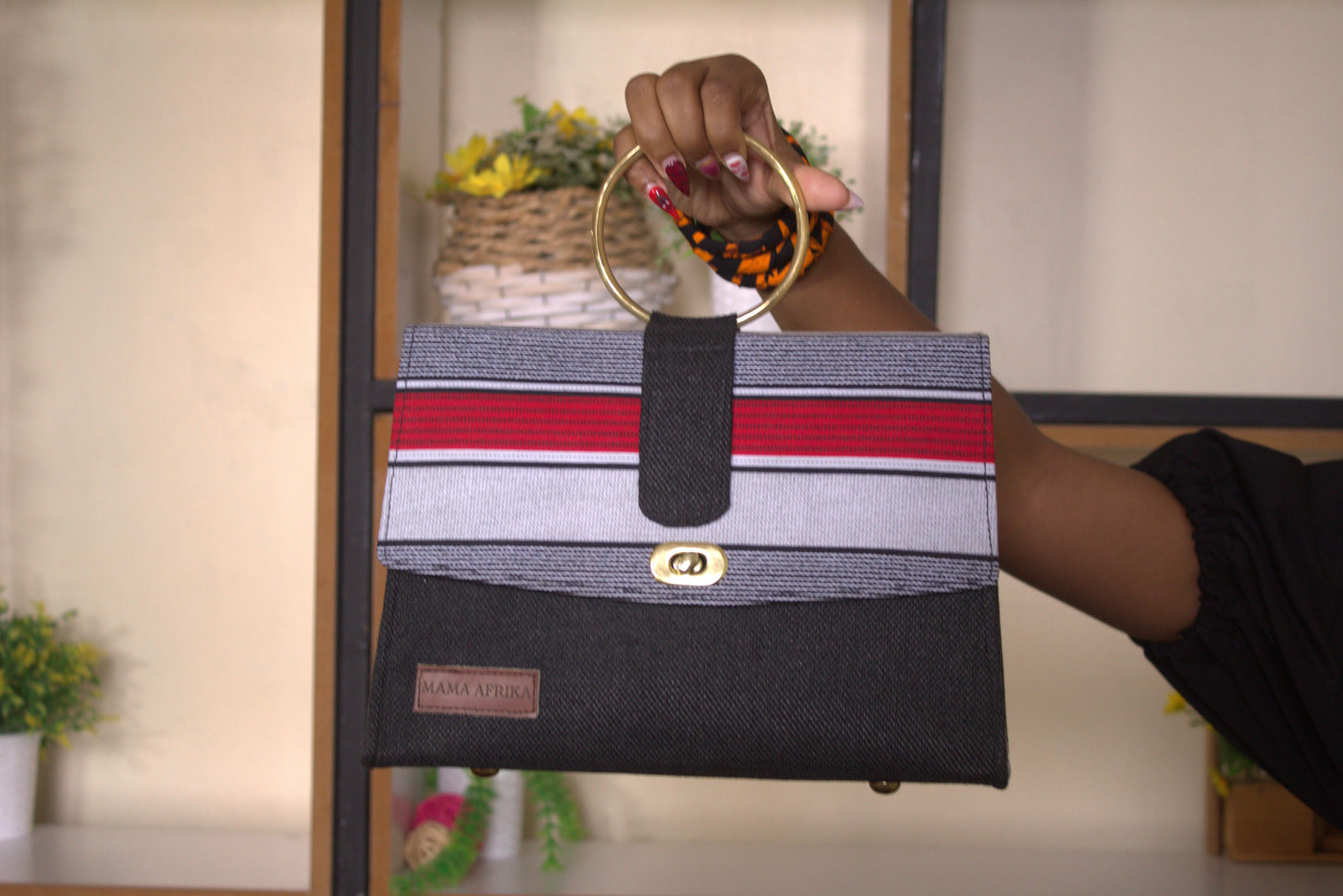 Crimson Stripe Bag