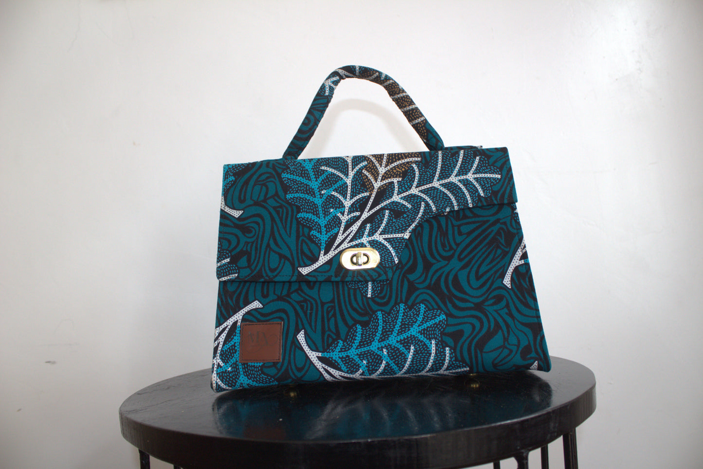 Azure Leaf Ankara Bag