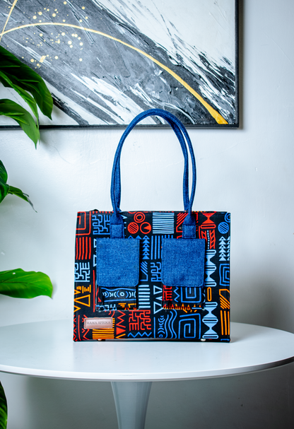 The Dual-Pocket Ankara Utility Tote