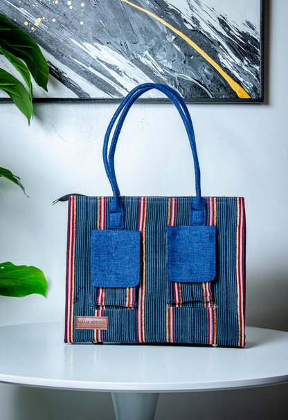 The Dual-Pocket Ankara Utility Tote