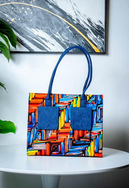 The Dual-Pocket Ankara Utility Tote