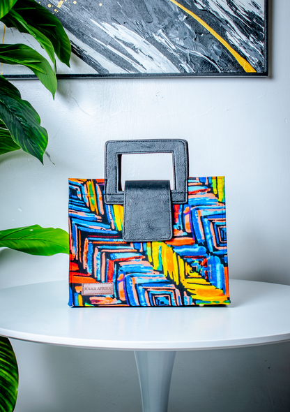 Medium Sunrise Kaleidoscope Square-Handle Tote