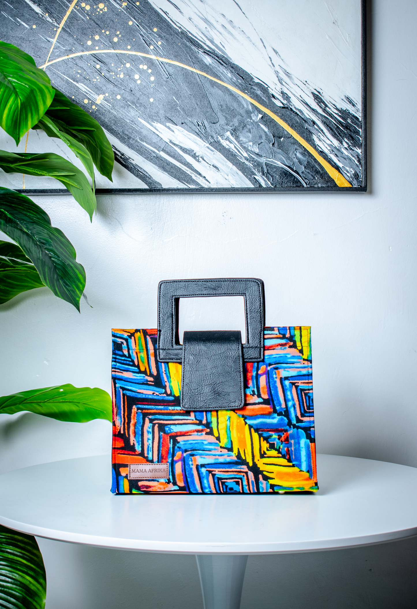 Medium Sunrise Kaleidoscope Square-Handle Tote