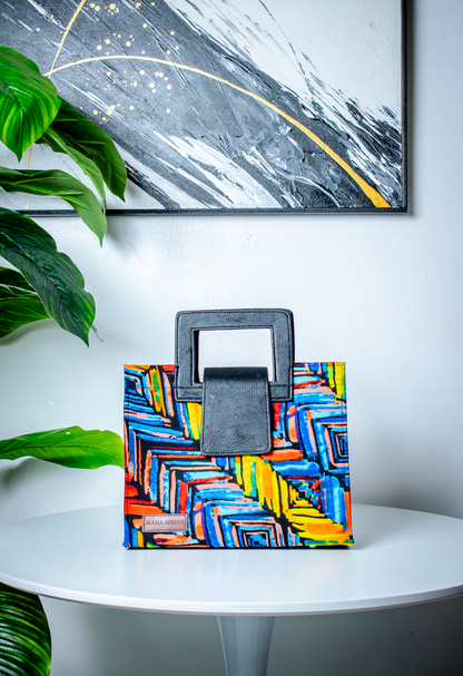 Medium Sunrise Kaleidoscope Square-Handle Tote