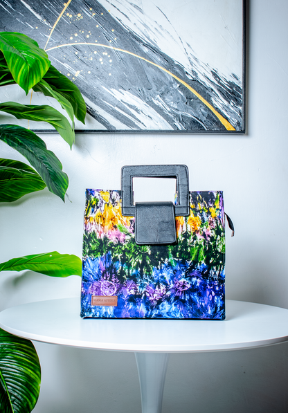 Large Vibrant Flora Square-Handle Tote