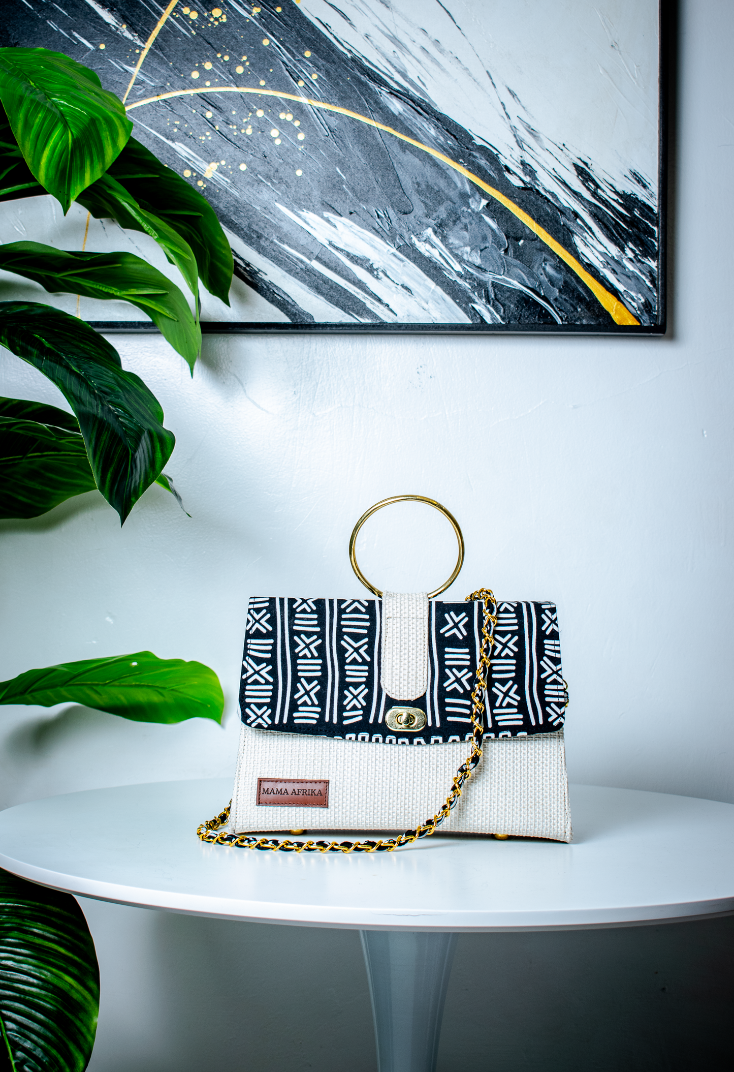 Mama Afrika Ankara Ring Handle Clutch