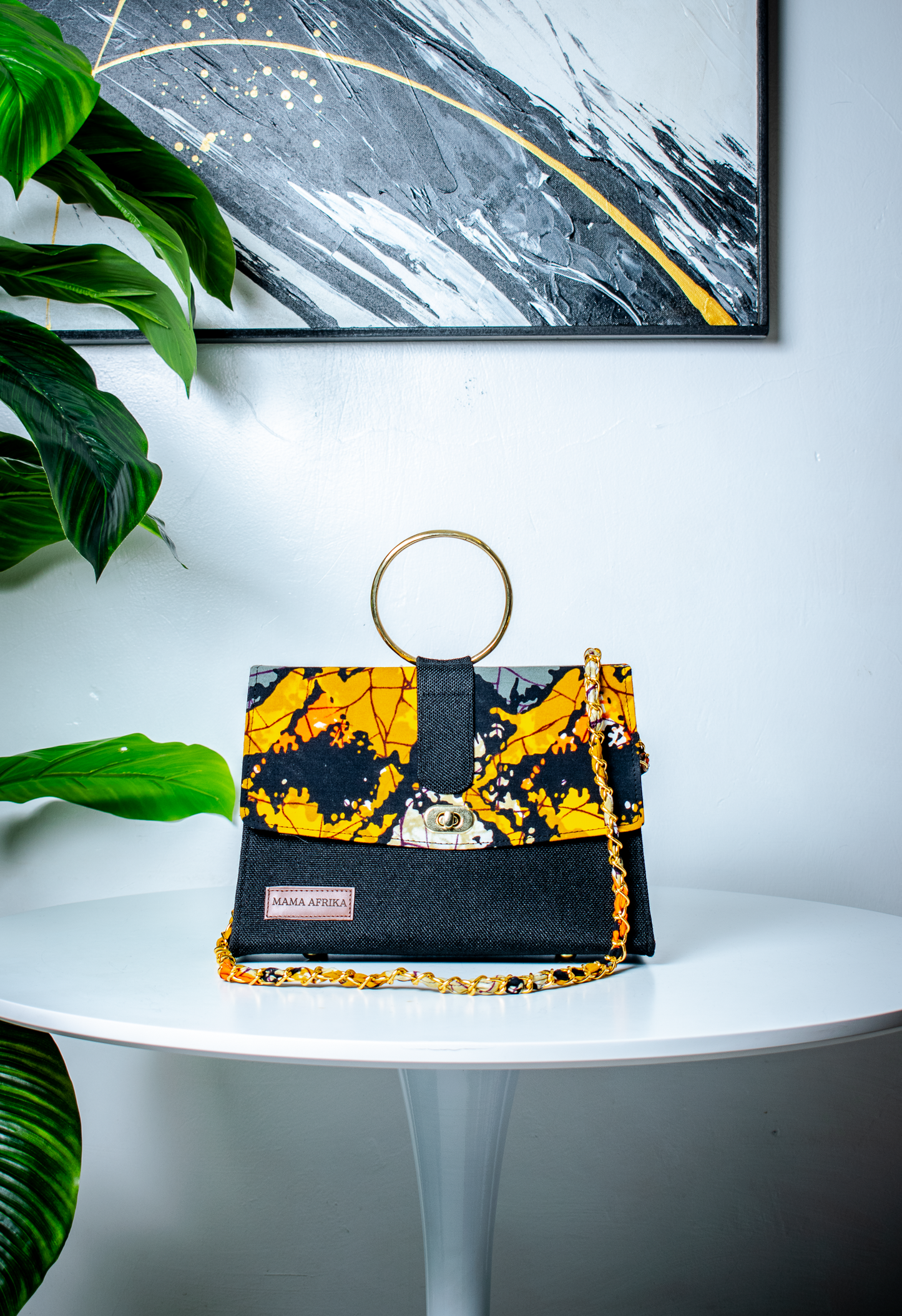 Mama Afrika Ankara Ring Handle Clutch