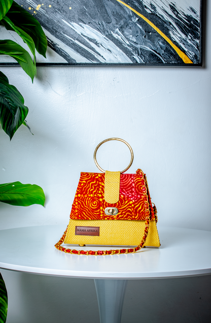 Mama Afrika Ankara Sculpted Clutch