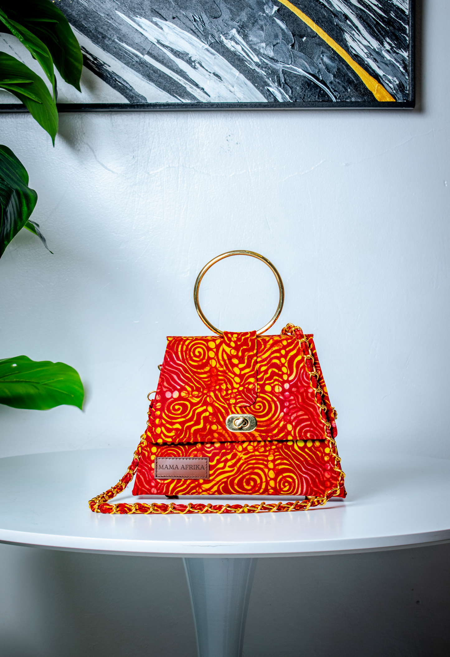 Mama Afrika Ankara Sculpted Clutch