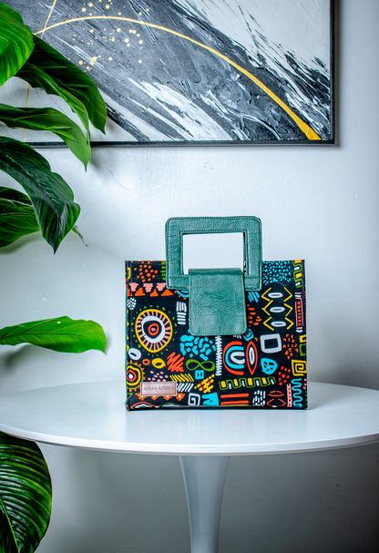 Medium Abstract Square-Handle Tote
