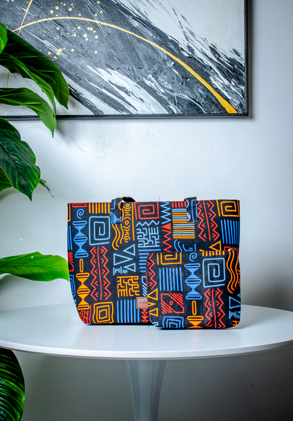 The Ankara Everyday Tote Set (with Matching Pouch)