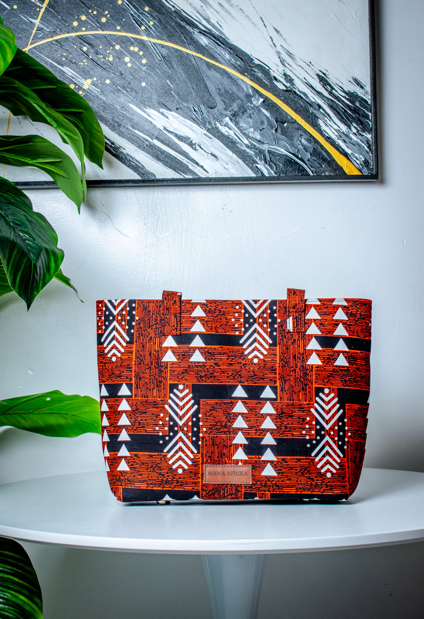 Terracotta Arrow Ankara Tote Bag