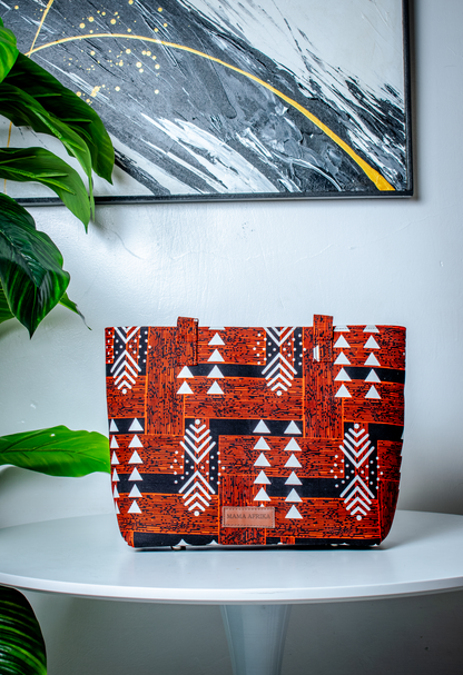 Terracotta Arrow Ankara Tote Bag