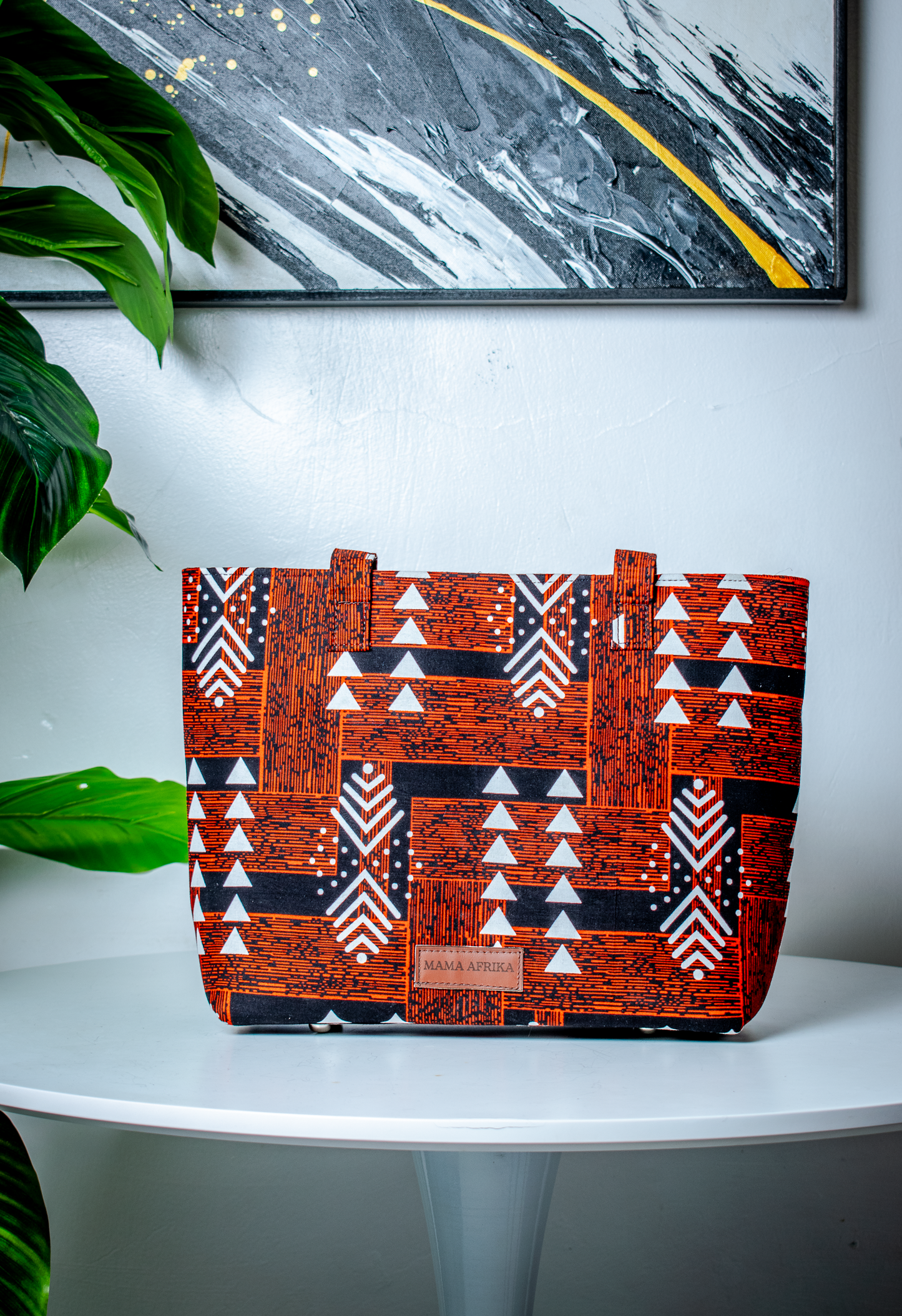 Terracotta Arrow Ankara Tote Bag