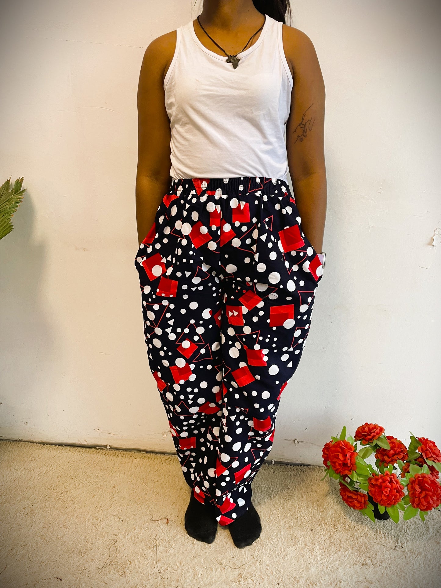 Polka Dot & Heart Print Pants