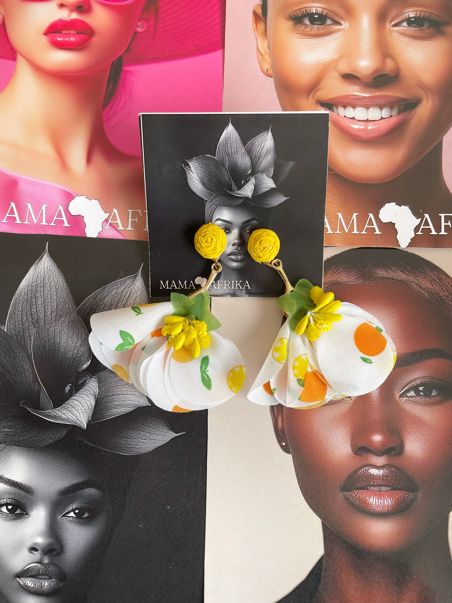 Floral Rosette Drop Earrings