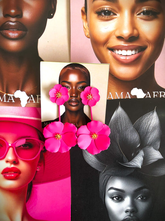 Pink Floral Earrings