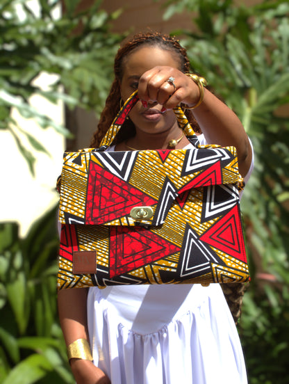 Prism Trapezoid Ankara Bag