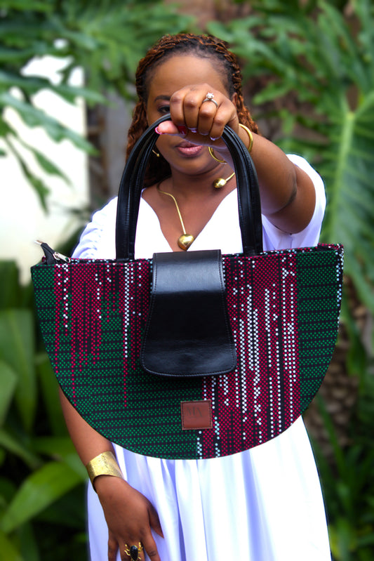 Aurora Crescent Kente Bag