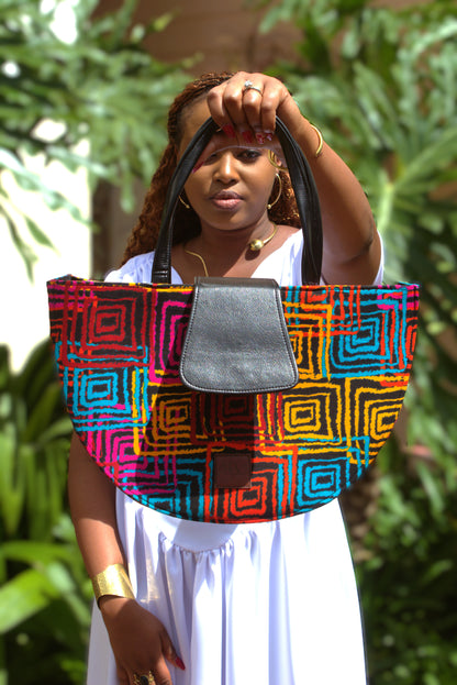 Prism Crescent Ankara Bag