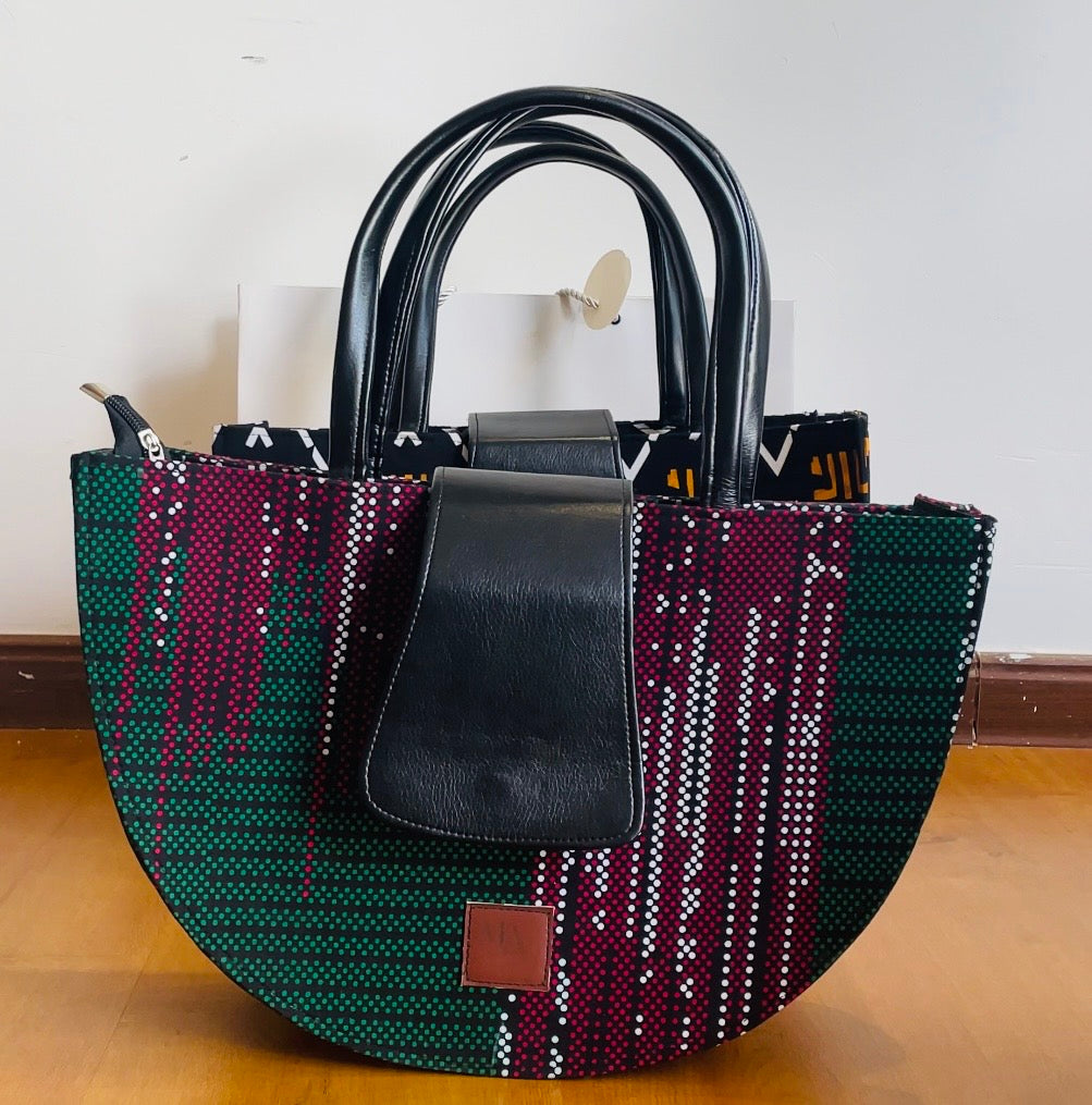 Aurora Crescent Kente Bag