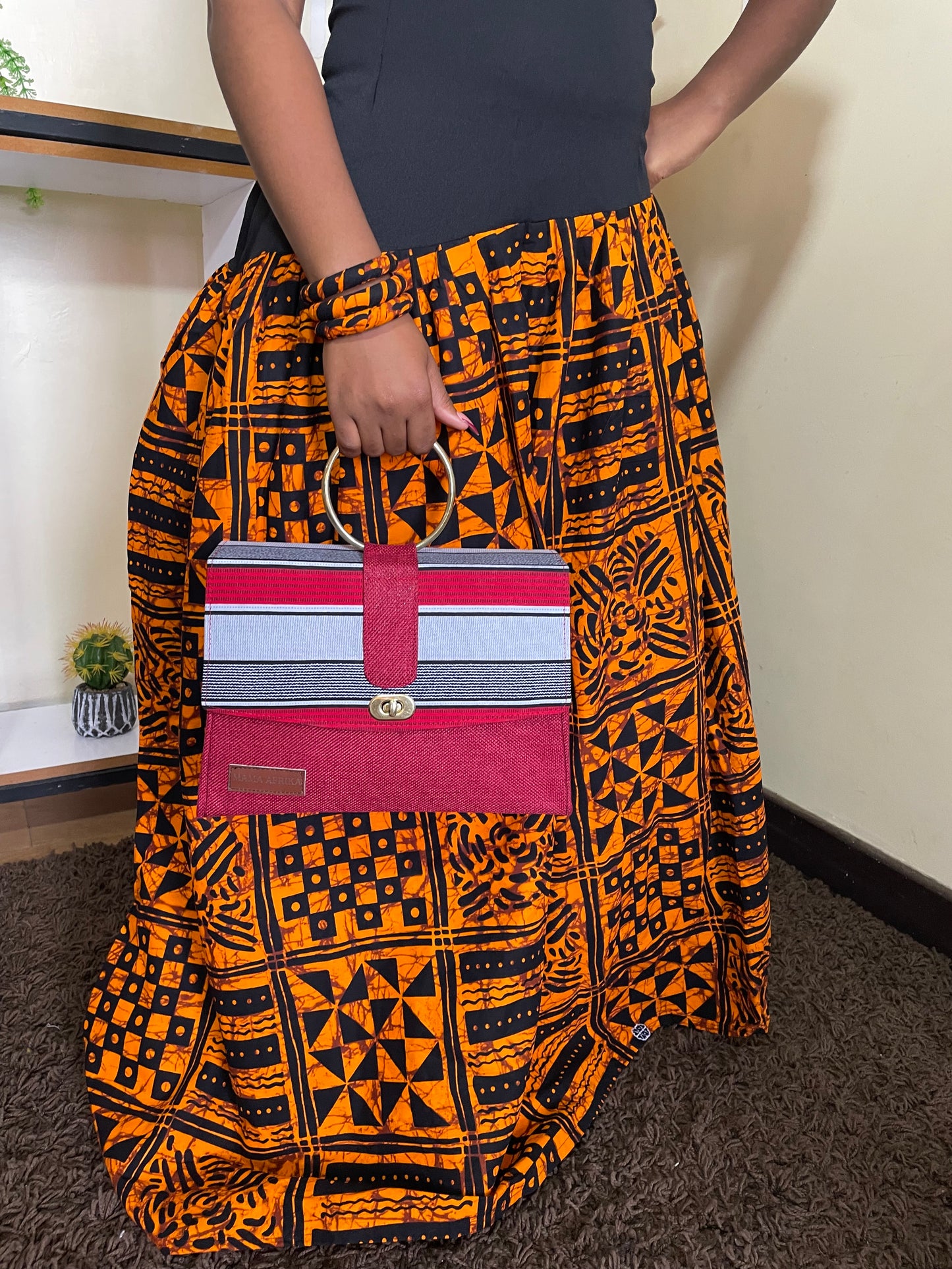 Crimson Stripe Bag