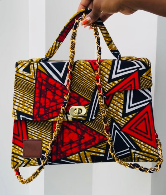 Prism Trapezoid Ankara Bag