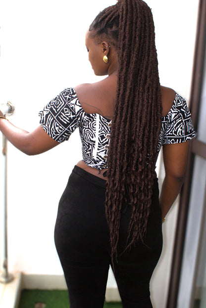 Monochromic Tribal Corset Top