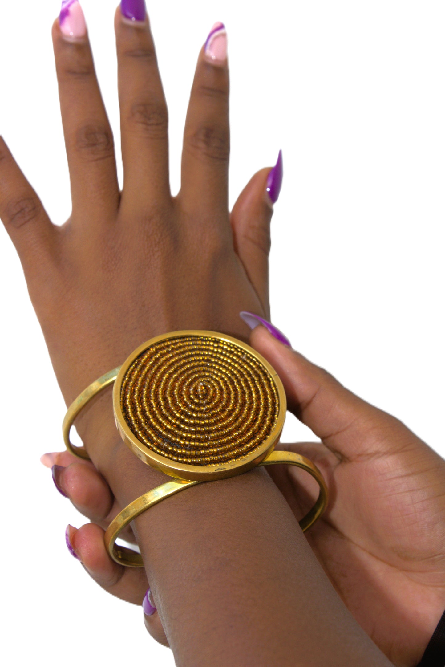 Beaded Medallion Cuff Bracelet