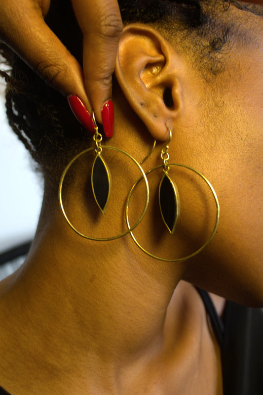 Midnight Leaf Hoops