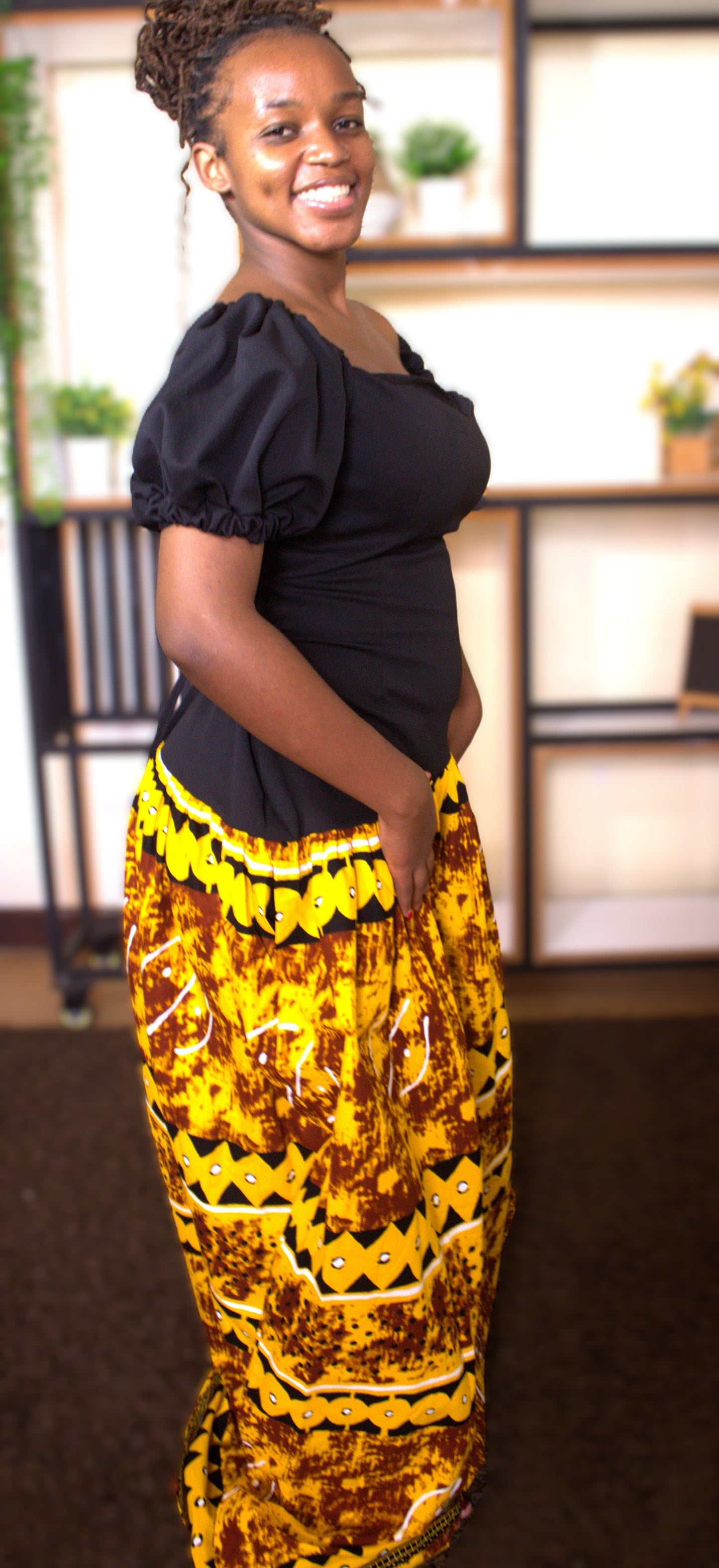 Golden Savanna Batik Dress