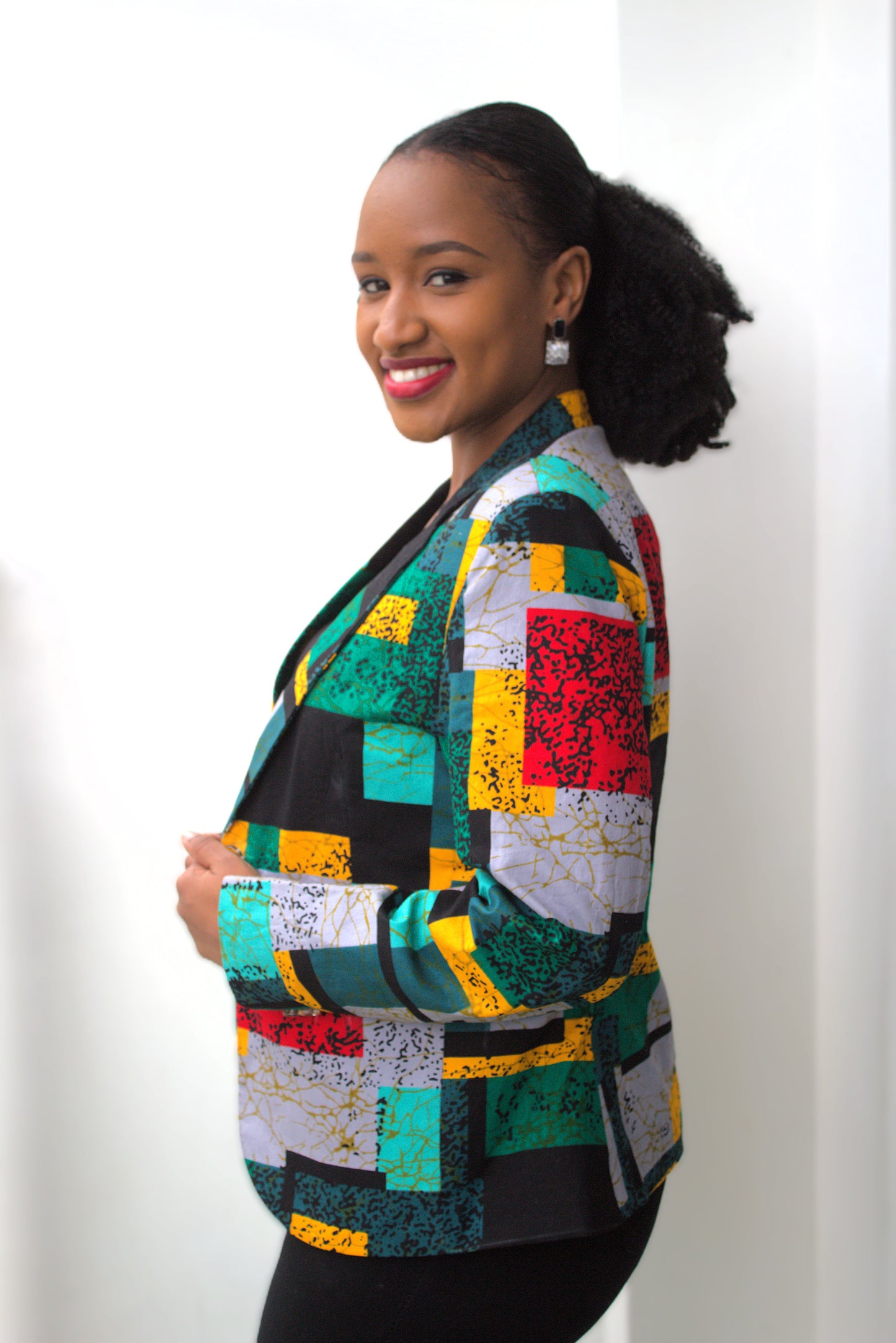 Mosaic Modernist Ankara Blazer