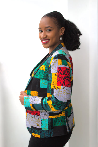 Mosaic Modernist Ankara Blazer