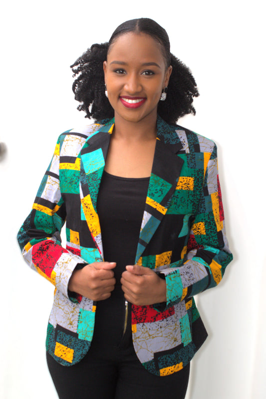 Mosaic Modernist Ankara Blazer