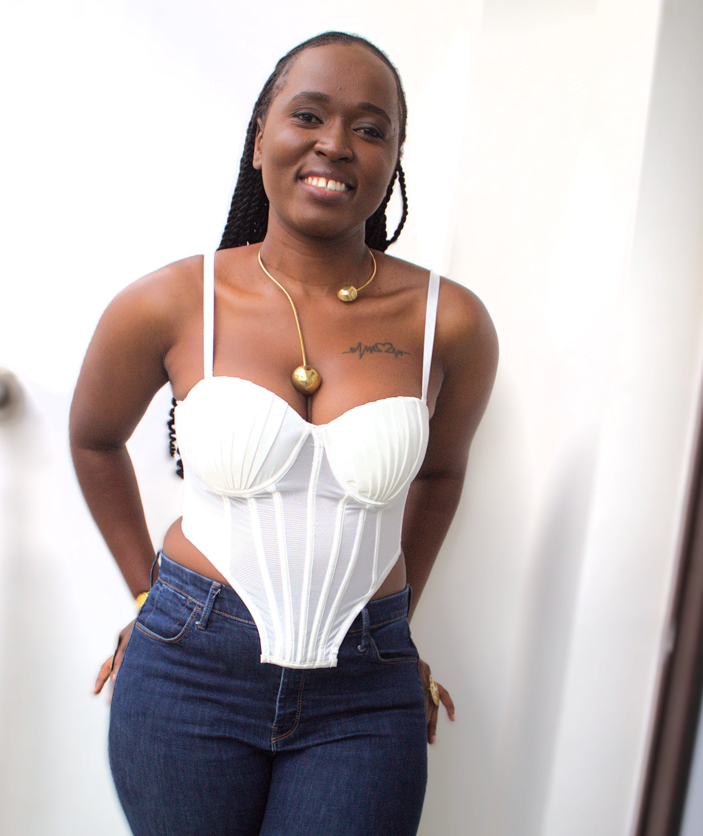 Pleated Shell Bustier Corset Top