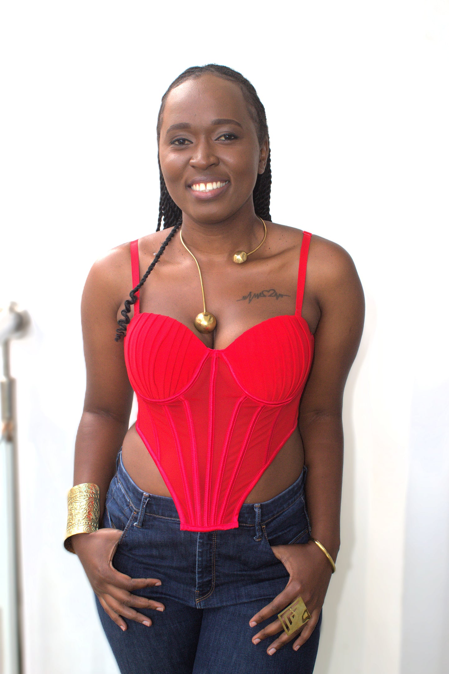 Pleated Shell Bustier Corset Top
