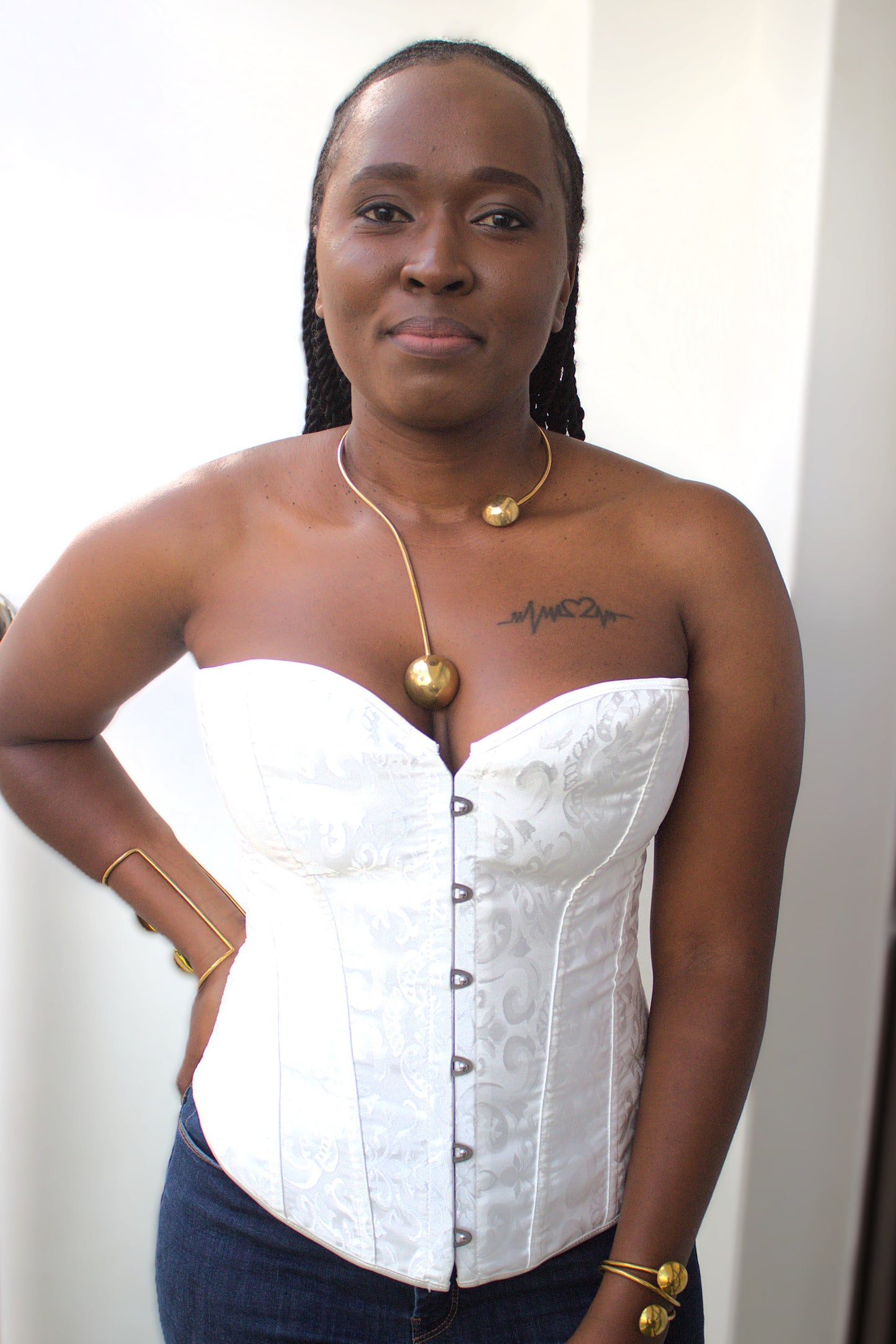 Strapless Overbust Floral Boned Corset Bustier Top