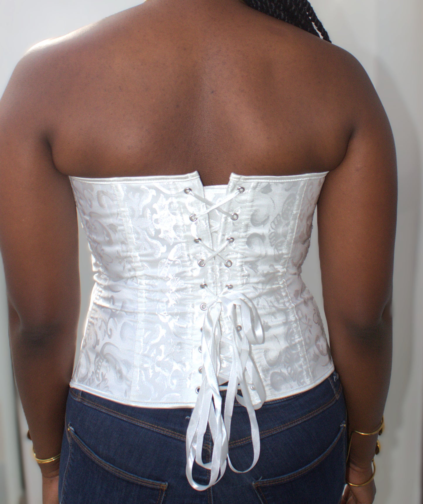 Strapless Overbust Floral Boned Corset Bustier Top
