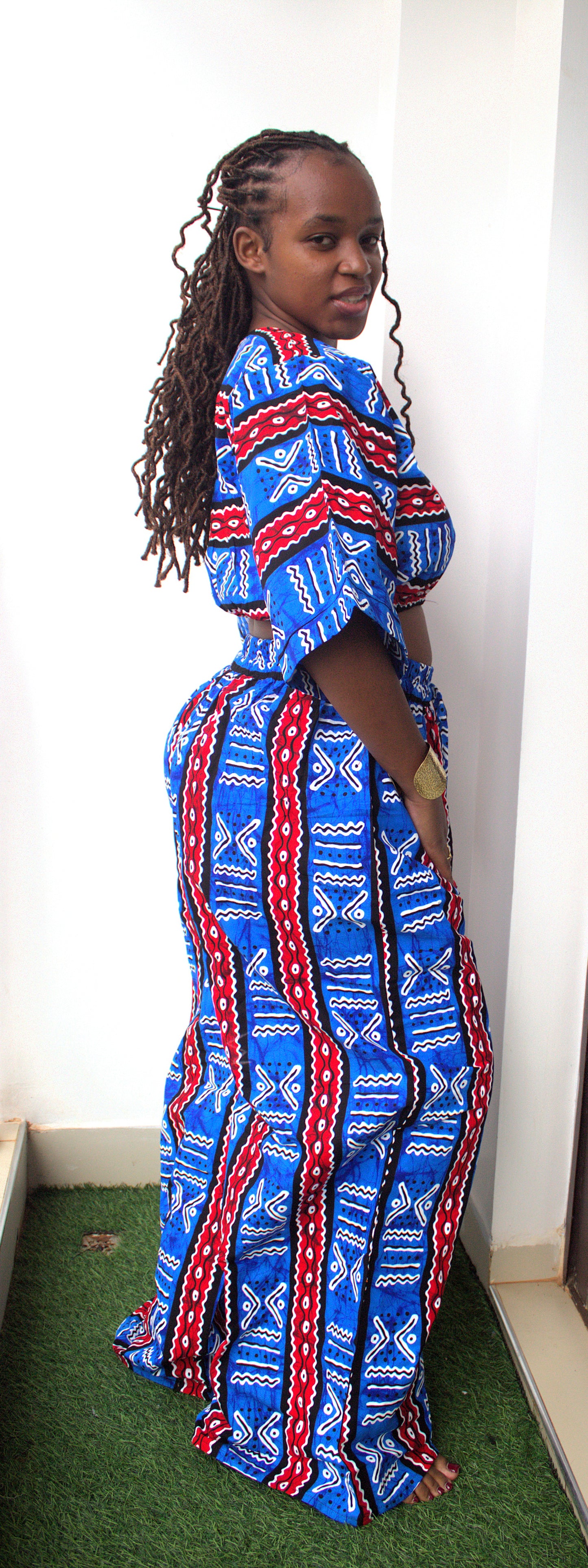 Azure Adinkra Two-Piece Set