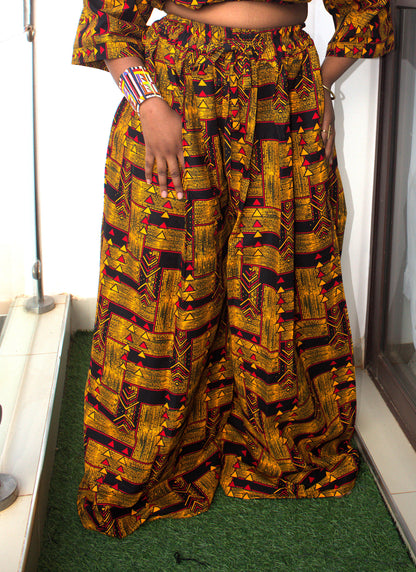 Ochre Lattice Two-Piece Set