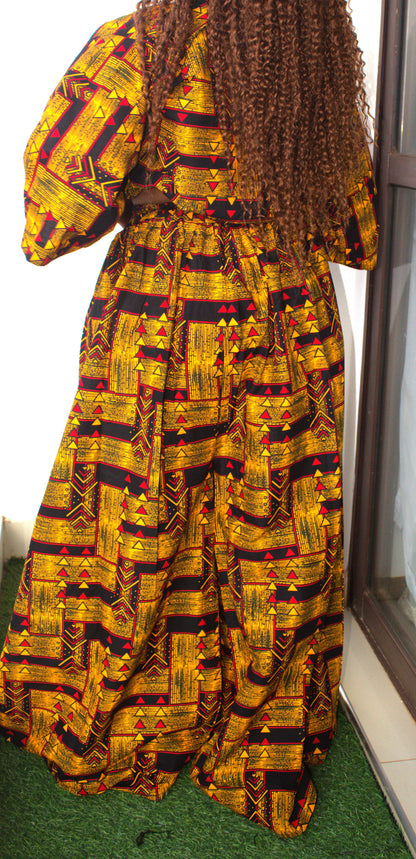 Ochre Lattice Two-Piece Set