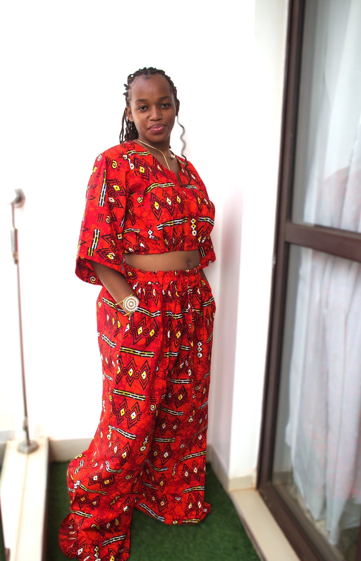 Scarlet Ankara Two-Piece Set