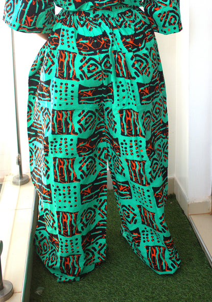 Emerald Kente Two-Piece Set