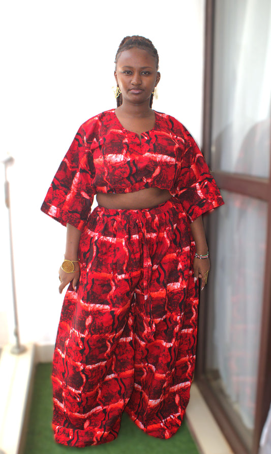 Crimson Serpent Two-Piece Set